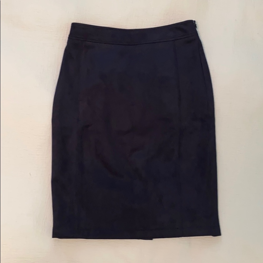 Blue suede LOFT pencil skirt